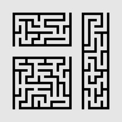 A set of mazes. Game for kids. Puzzle for children. Labyrinth conundrum. Vector illustration.