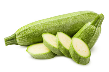zucchini isolated on white background, clipping path, full depth of field