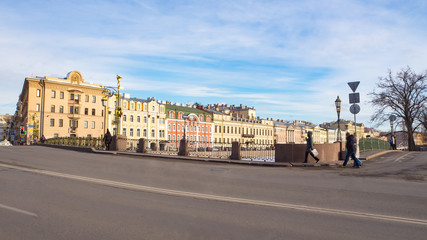 Fototapeta na wymiar Panorama of St. Petersburg on a Sunny spring day.