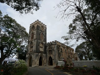 St John Parish Church in the east coast of Barbados, Caribbean Islands Viewed from the right side of the pavement