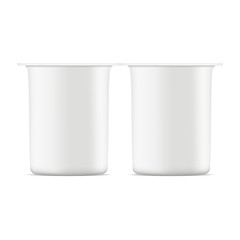 2 pack yoghurt mockup isolated on white background - front view. Vector illustration