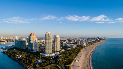 Fototapeta na wymiar Aerial view of South Beach Miami Florida
