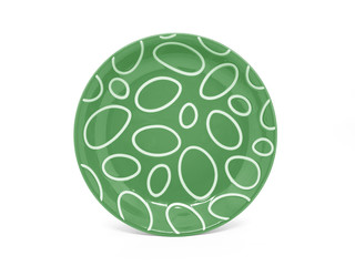Colorful Modern Style and Beautiful Plate in White Isolated Background for Home Kitchen Appliances or Utensils