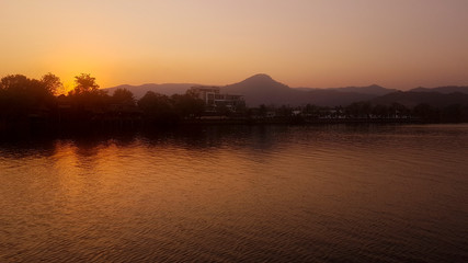 Obraz premium Sunset on Kampot river Cambodia