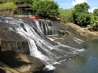 Side view shot of the Talafofo Falls Resort park, one of the tourist attractions on Guam, United States