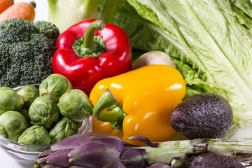 Freshly selection of healthy and clean foods