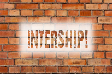 Writing note showing intership. Business photo showcasing Student or trainee who works in a company...