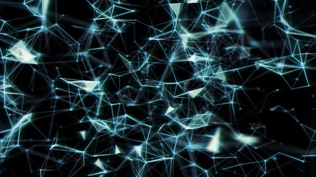 Abstract digital data nodes and connection paths within any type of network or system of networks. Animation for visuals, vj, light presentations or as motion background. Seamless Loop. 4k