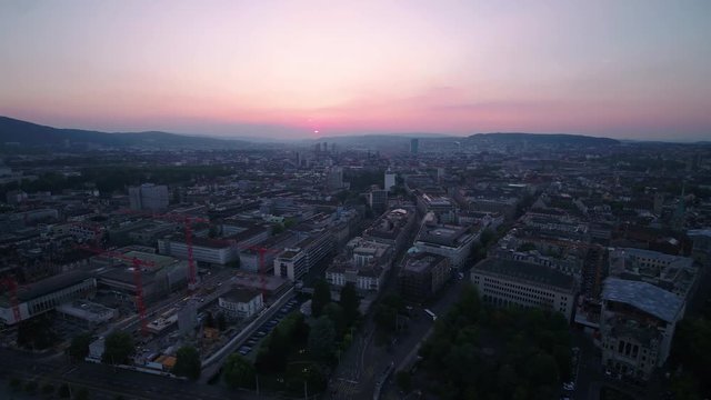 Aerial Switzerland Zurich June 2018 Sunset 15mm Wide Angle 4K Inspire 2 Prores  Aerial video of downtown Zurich in Switzerland during a beautiful sunset with a wide angle lens.
