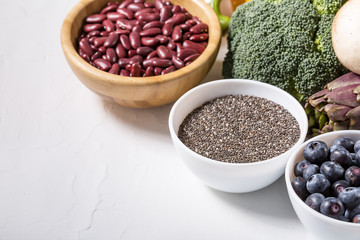 Freshly selection of healthy and clean foods