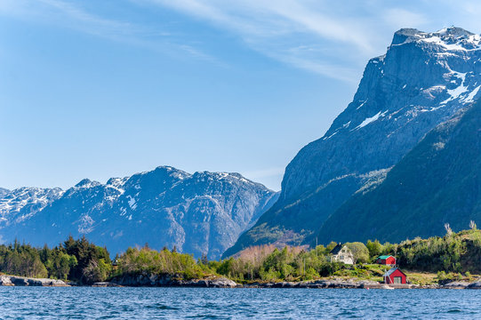 Fjord landscape near Maloy, middle Norway