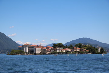 Fototapeta na wymiar Isola Bella at Lake Maggiore view from Stresa, Piedmont Italy
