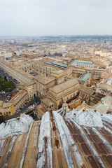 Fototapeta premium View of Rome from the dome of the Basilica of St. Peter