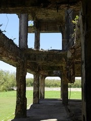 View from the second floor of the ruins of the Japanese Air Command building at the Tinian Northfield, Northern Mariana Islands 
