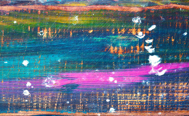 Background. Wooden surface painted. The texture of wood, strokes of colored paints. Empty space. Bright color background