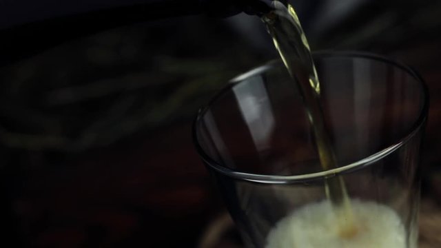 Pouring beer slow motion