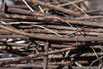 Fototapeta premium Rusty metal parts for art background. Themed grunge wallpaper.