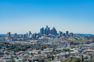 Fototapeta premium Aerial morning view of the Los Angeles city area