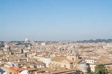 Aerial panoramic cityscape of Rome