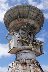 Close up of the upper part of an abandoned Pacific Barrier Radar 111 tower in As Matuis, Saipan, Northern Mariana Islands
