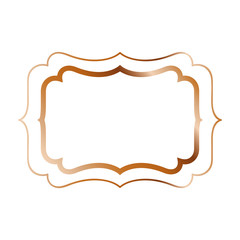 elegant frame golden isolated icon