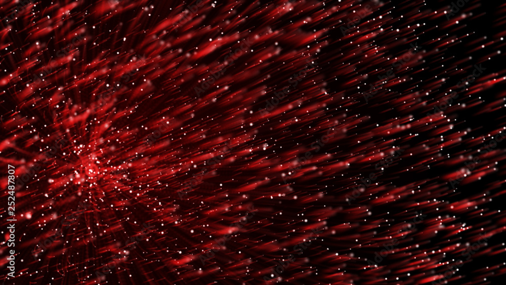 Poster abstract sphere, consisting of points. particle explosion at high speed. molecular grid. technology 