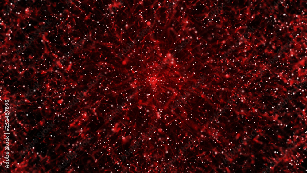 Poster abstract sphere, consisting of points. particle explosion at high speed. molecular grid. technology 