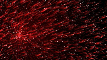 Abstract sphere, consisting of points. Particle explosion at high speed. Molecular grid. Technology...