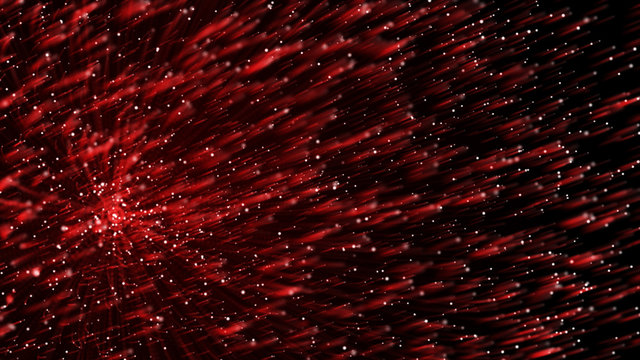 Abstract sphere, consisting of points. Particle explosion at high speed. Molecular grid. Technology digital splash or explosion of data points. 3D rendering.