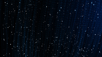 Abstract space rain. Particle placement with hanging dots in space.Large data background.3d rendering.
