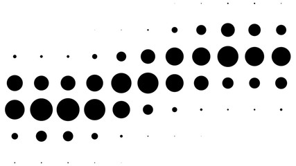Halftone gradient pattern. Abstract halftone big dots background. Monochrome dots pattern. Pop Art, Comic big dots. Big circles strip. Banner with space. Design for presentation, report, flyer, card