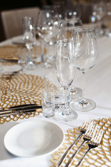 Valentines day or wedding meal background. Romantic holiday table setting. Restaurant concept. Flat lay