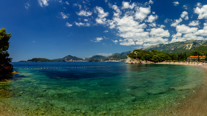 Fototapeta na wymiar beautiful beach on the Adriatic Sea. Montenegro.