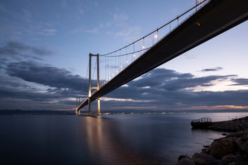 Fototapeta na wymiar Osman Gazi Bridge (Izmit Bay Bridge). Izmit, Kocaeli, Turkey