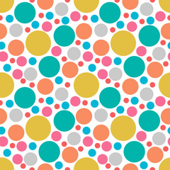 Fototapeta na wymiar Round seamless pattern. Seamless retro circle pattern. Dotted round seamless background, pattern, ornament for wrapping paper, fabric, textile, website, wallpaper. Vector illustration.