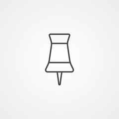 Push pin vector icon sign symbol