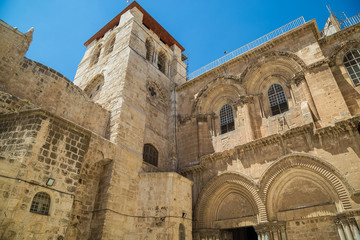 Jerusalem, Palestine, Israel-August 14, 2015: Church of the Holy Sepulchre. Old town.