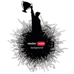 Cheering fans with the Cup winner