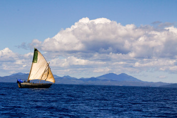 Fototapeta na wymiar Malagasy traditional boat, Nosy Be island, Madagascar
