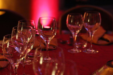 Verres de banquet propres