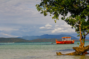 Naklejka premium Malagasy traditional boat, Nosy Be island, Madagascar