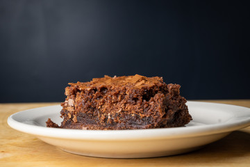 A brownie on a plate