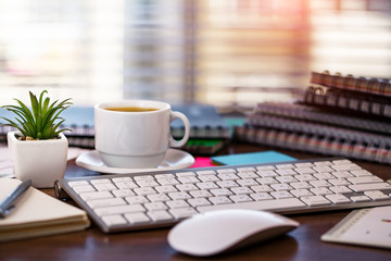 Accounting. Items for doing business in the office in the composition.