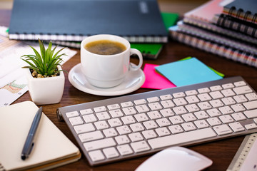 Accounting. Items for doing business in the office in the composition.