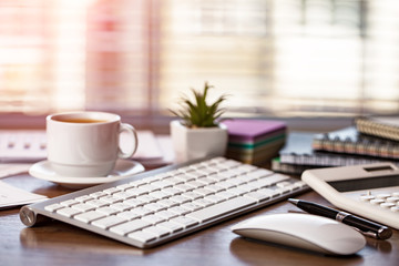 Accounting. Items for doing business in the office in the composition.