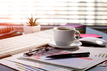 Accounting. Items for doing business in the office in the composition.