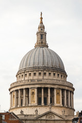Fototapeta na wymiar Close up of St Paul's Cathedral dome in London, United Kingdom.