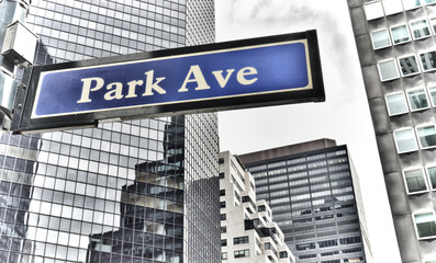 NYC street signs. Park Avenue.