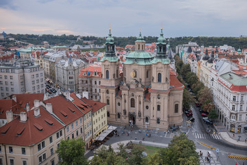 Fototapeta na wymiar old city street of prague in czech republic
