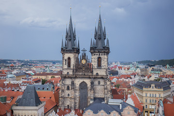 old city street of prague in czech republic